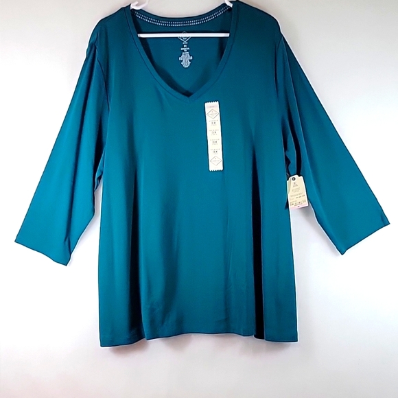 NWT St John's Bay Essential Tee Cotton Top SIZE 3X - Picture 1 of 6